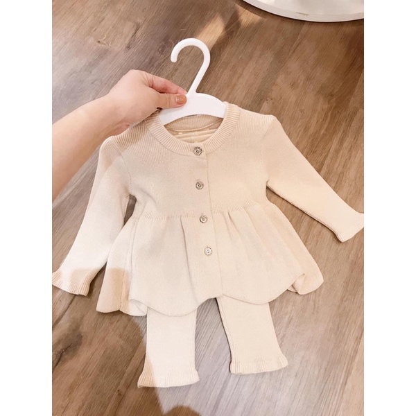 Bộ len dáng xoè hàng thiết kế happy kid cho bé