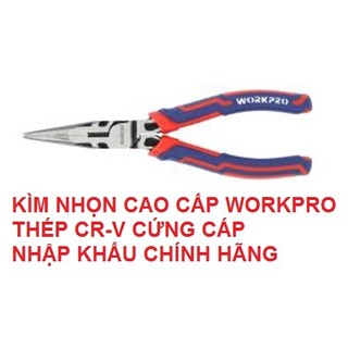 Kìm mũi nhọn thép cr-v cao cấp chính hãng của workpro tại tphcm