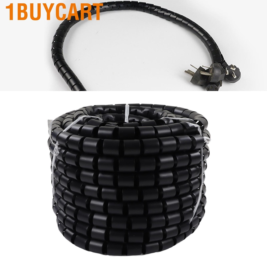 1buycart Wire Protector Sleeve Covers Wear Resistant Acid Alkali Winding Tube Cable Black