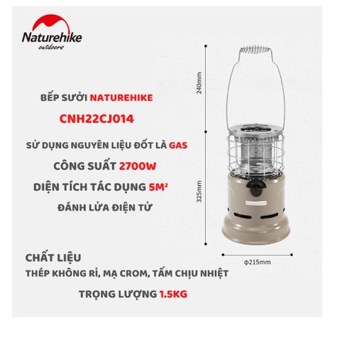 Bếp sưởi ấm đa năng xách tay NatureHike CNH22CJ014