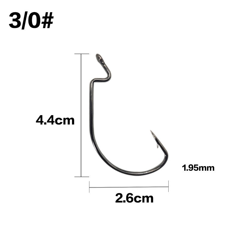 Set 5 Lưỡi Câu Cá Bằng Thép Carbon Màu Đen