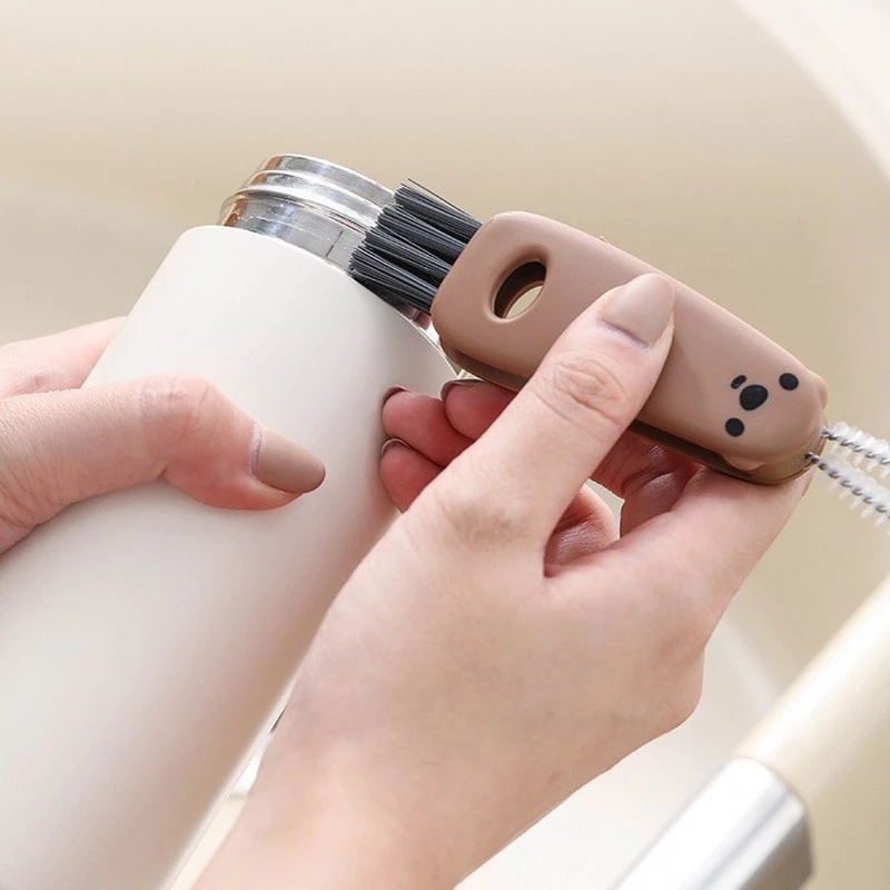 Cọ Vệ Sinh Cốc / Bình Nước / Bàn Phím / Ấm Trà Đa Năng 3 Trong 1 Hình Gấu Hoạt Hình Dễ Thương