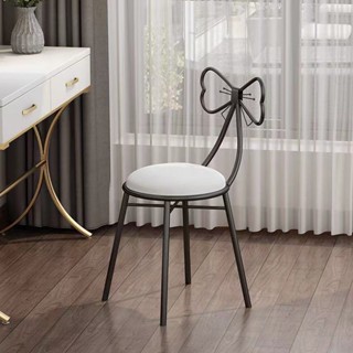 Ghế nơ ngồi bàn trang điểm khung đen hàng cao cấp hàng sẵn