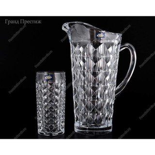 Bộ bình + 6 cốc Bohemia Diamond (Dòng kim cương- Đỉnh cao của pha lê cao cấp)