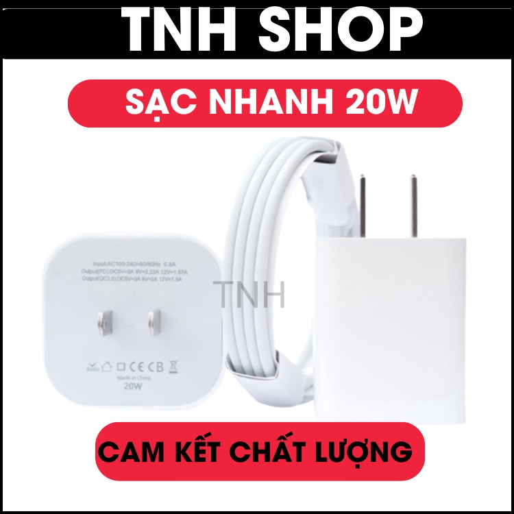 Sạc Nhanh 20w USB C ( CÓ CÁP 2MET) Cam kết sạc nhanh bảo hành 1 đổi 1
