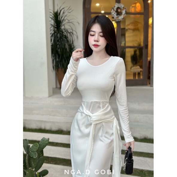 Váy mongtoghi phối lụa