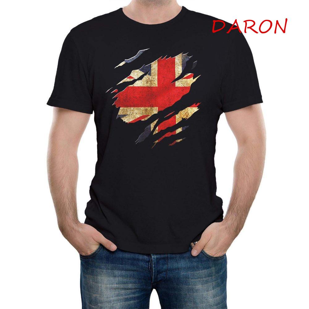 Daron Áo Thun In Hình Cờ Nước Anh / Anh Phong Cách Harajuku Đường Phố Cho Nam
