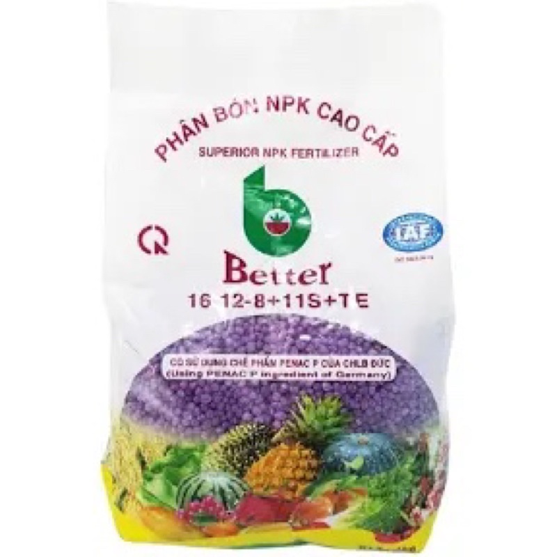 Phân bón NPK 16-12-8-11S+TE Better tím 1 Kg