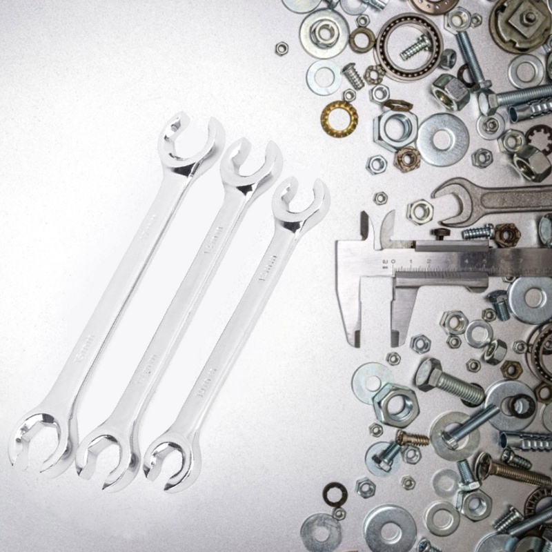 Bộ 3 Cờ Lê Mở Ống Dầu Hai Đầu Cầm Tay Cho Xe Hơi Repa