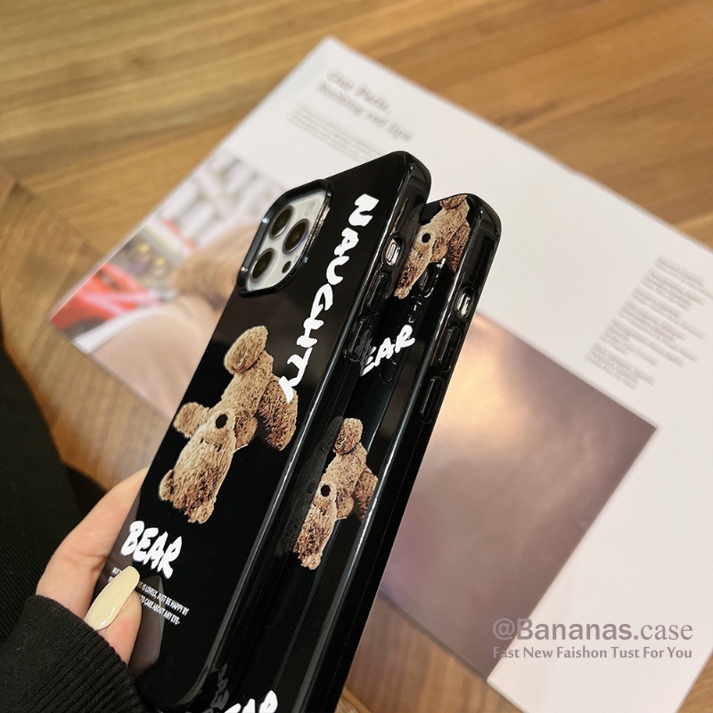 Ốp Điện Thoại Silicon Mềm Họa Tiết Chú Gấu Dễ Thương Cho iPhone 14 13 12 11 Pro Max X Xr Xs Max SE2020 7 8 Plus