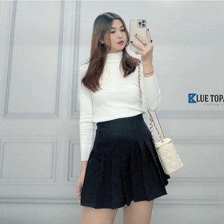 Áo len tay dài form ôm, cổ 3p