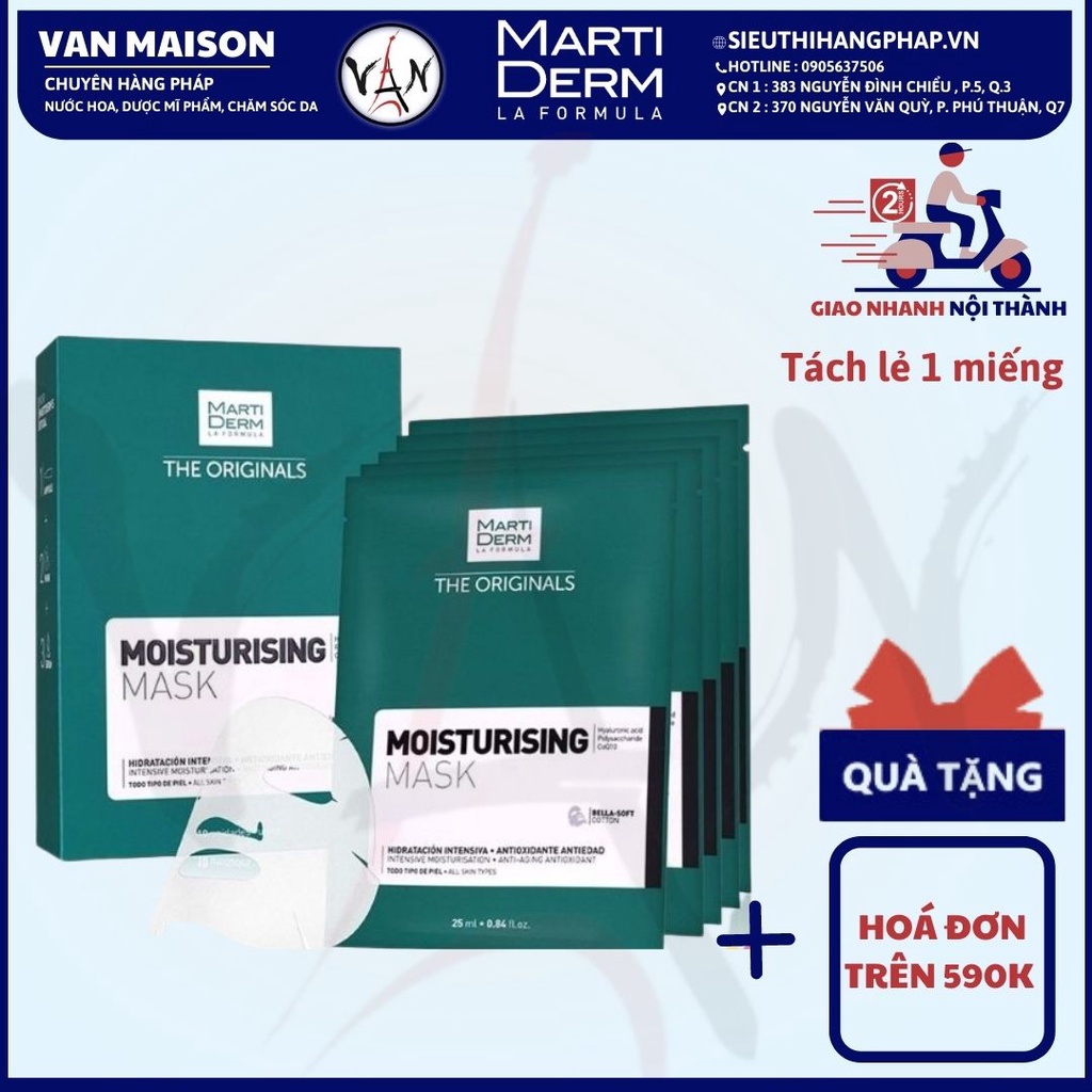 Mặt nạ martiderm dưỡng ẩm , cấp ẩm chuyên sâu the originals moisturising mask - Tách lẽ 1 miếng/ 25ml