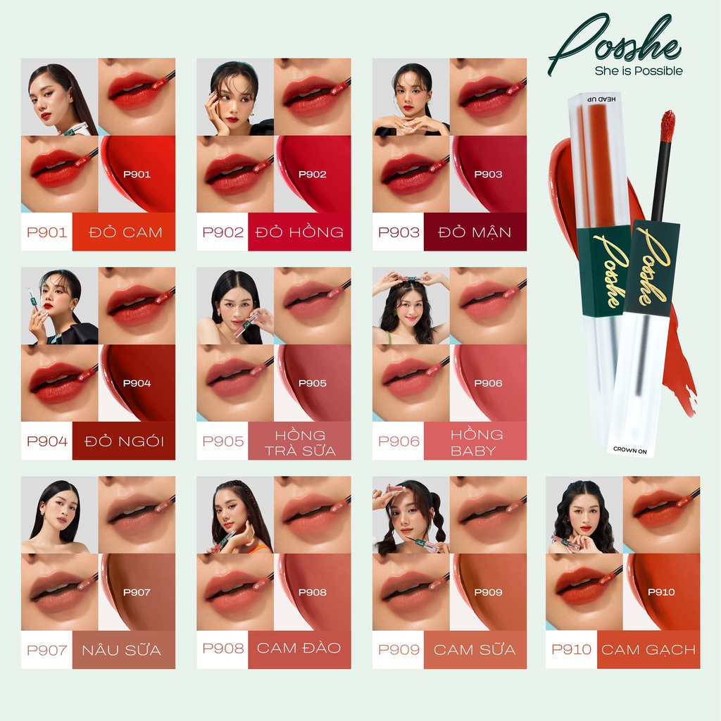 Son Posshe Siêu Lì 2 Đầu Không Trôi - 2 Version Chính Hãng