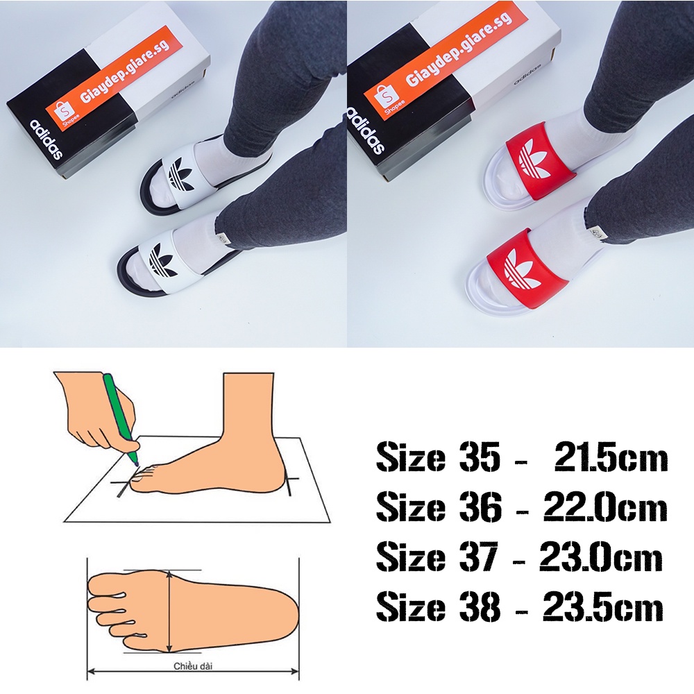 Dép adidas nữ quai ngang Voloomix kiểu dáng thể thao siêu nhẹ - quai lót mút êm - logo in nổi - không bong tróc