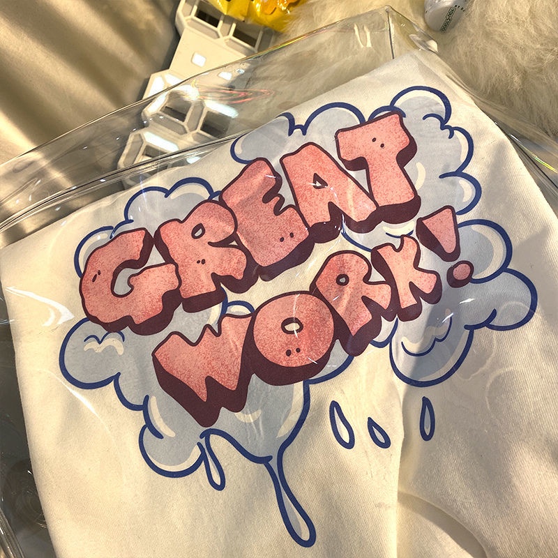 Áo Thun Tay Ngắn Dáng Rộng Chất Liệu 100% Cotton Thời Trang Mùa Hè Phong Cách Hàn Quốc Cho Nữ