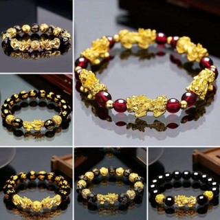 Vòng Tay Hạt Đá Obsidian Màu Đen May Mắn