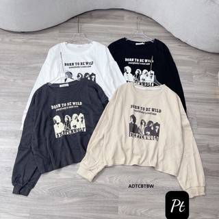 Áo dài tay croptop born to be wild