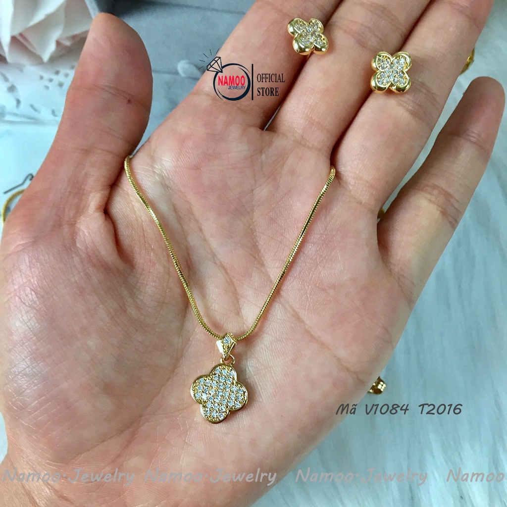 Bộ Trang Sức Nữ Tinh Xảo V1084 T2016, Set dây Chuyền Và Bông tai Tuyệt Phẩm Dành Cho Phái Đẹp