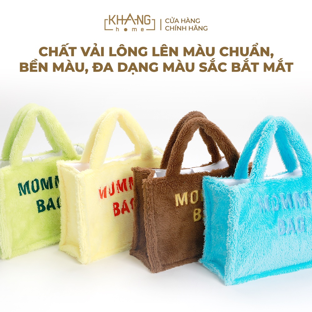 Túi Bỉm Sữa Vải Lông Mommy Bag Khang Home