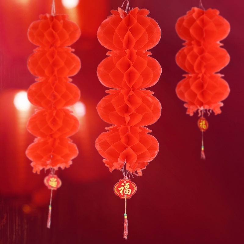 Lồng Đèn Giấy Hình Tổ Ong Treo Trang Trí Lễ Hội Mùa Xuân Trung Hoa
