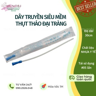 Dây thải độc thụt tháo đại tràng, thải độc cà phê enema mềm êm 25cm dùng kèm túi, bình truyền GERSON