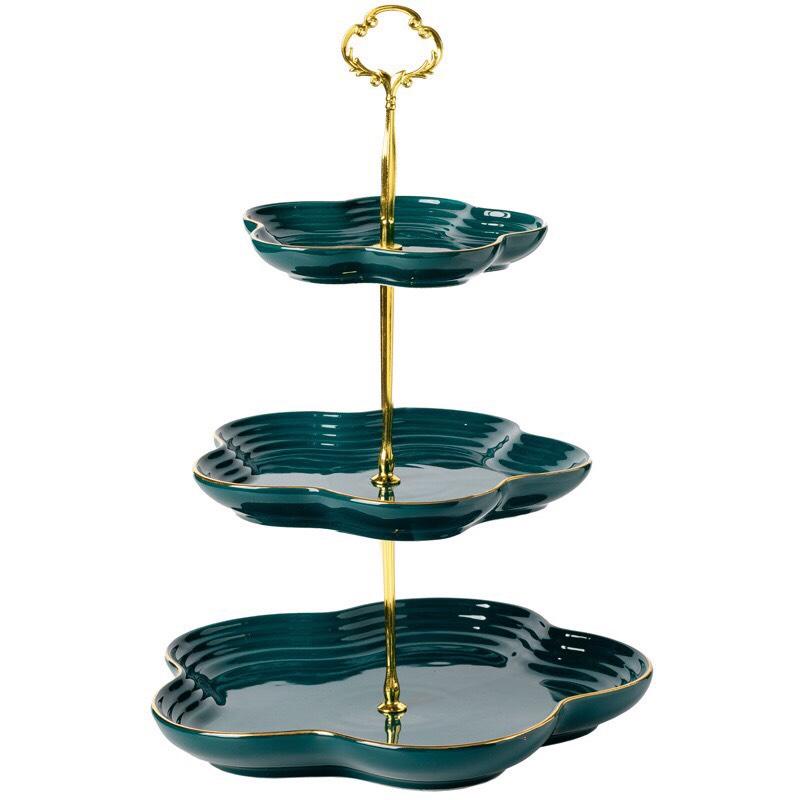 Khay sứ 2-3 tầng viền hoa