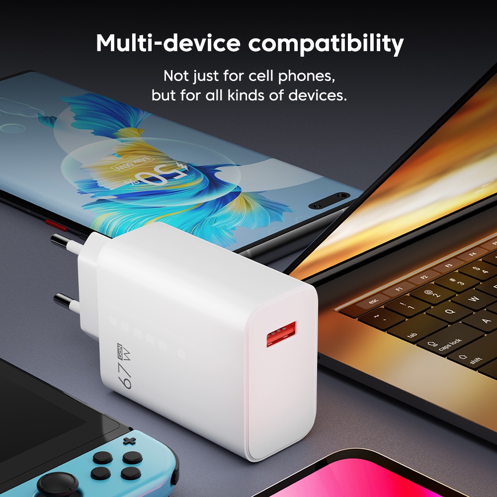 Củ Sạc Nhanh 67W Cho Điện Thoại Samsung Xiaomi