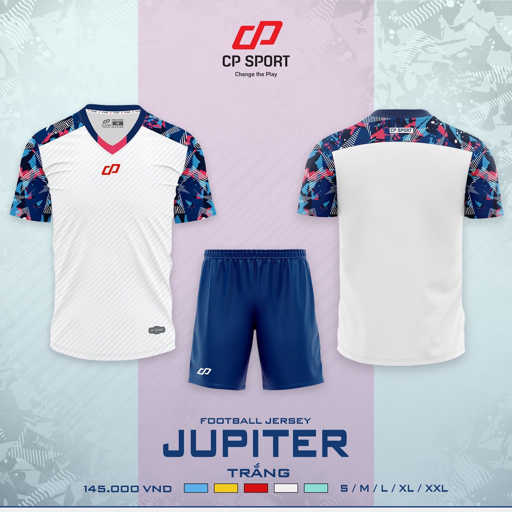 Quần áo bóng đá, đồ đá banh không logo, áo đá bóng CP JUPITER- Chất vải cao cấp, thấm hút tốt
