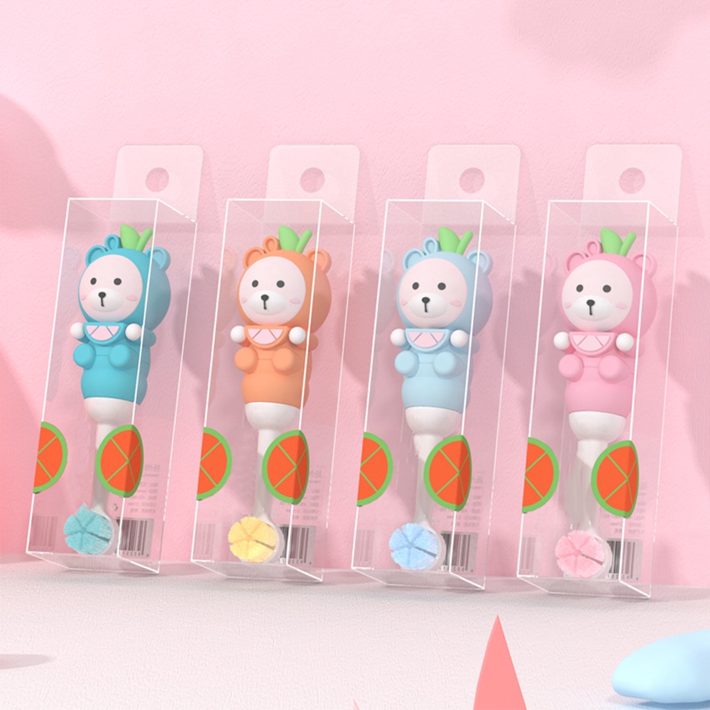 Bàn Chải Đánh Răng Siêu Mềm Cho Bé 2-8 Tuổi Hình Gấu Hoạt Hình Dễ Thương Bàn Chải Đánh Răng Bằng Sợi Mềm Bảo Vệ Tỉ Mỉ Lợi Cho Bé