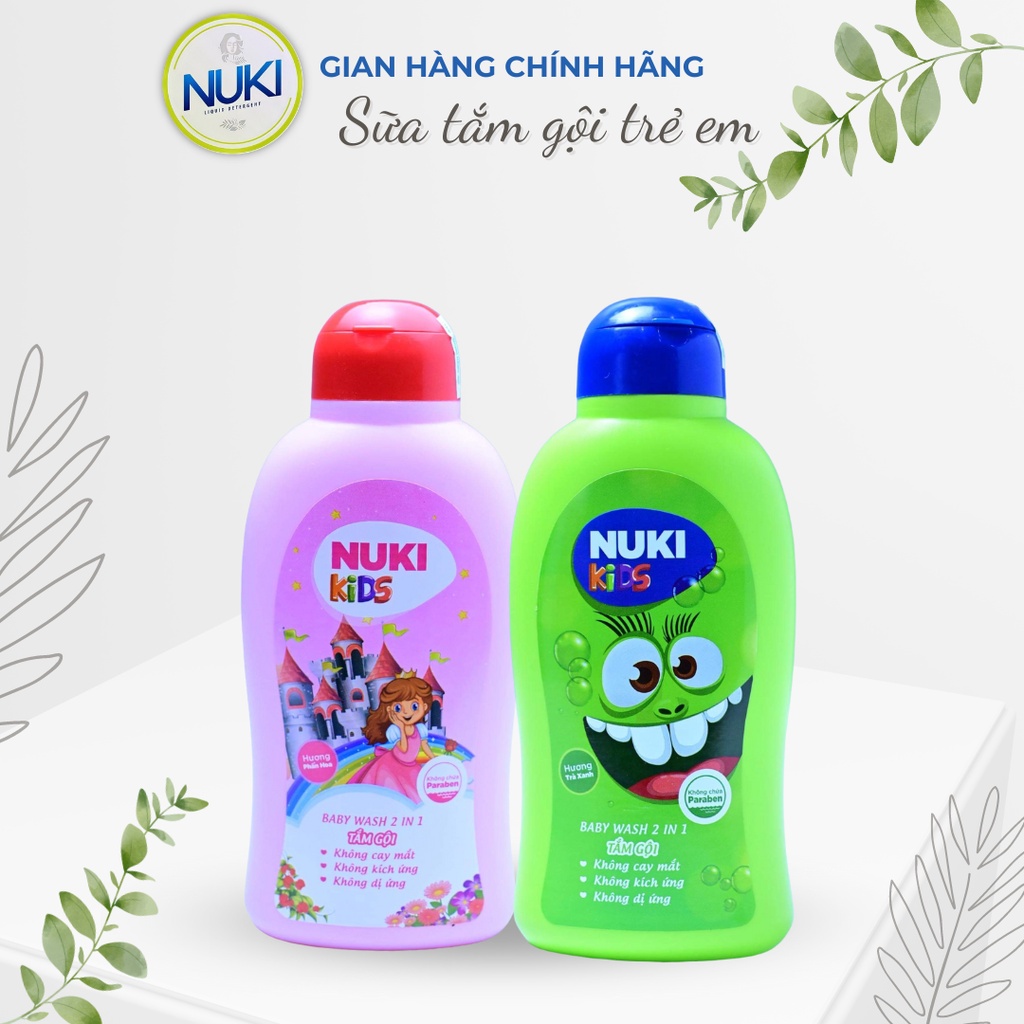 Sữa Tắm Gội Trẻ Em Nuki Kids Từ 0 Tuổi 200ml Hương Thơm Dịu Nhẹ,Không Chứa Paraben và Không Gây Cay Mắt