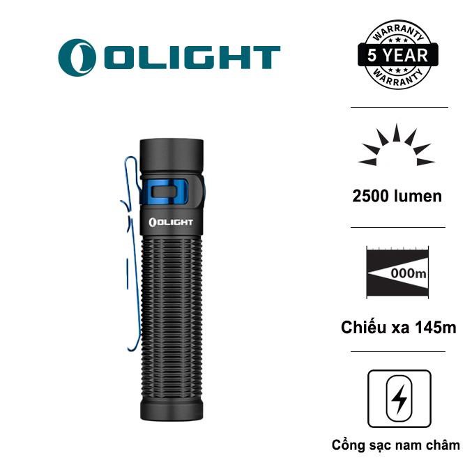 Đèn pin OLIGHT BATON 3 Pro Max độ sáng 2500 lumen chiếu xa 145m pin sạc 21700 đuôi nam châm