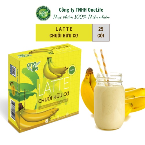 Hộp 25 gói Bột Trà sữa Latte Chuối thơm ngon béo bùi - Thương hiệu ONELIFE
