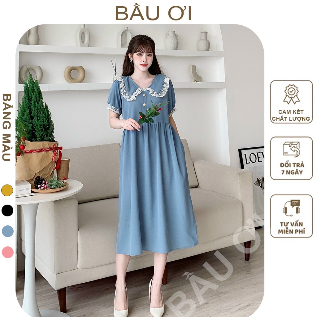 [BAUOII V187] VÁY BẦU CÔNG SỞ THỜI TRANG THIẾT KẾ MẶC ĐI LÀM ĐI CHƠI - ĐẦM BẦU BABYDOLL FREESIZE CHẤT ĐẸP MẶC TÔN DÁNG