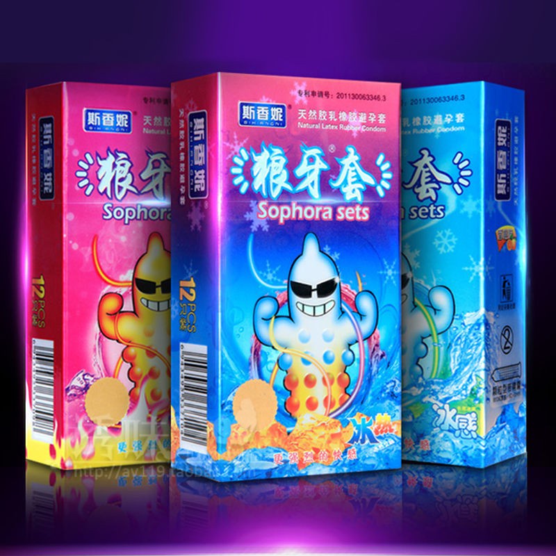 Bao cao su nam 12pcs g-spot cho các hạt lớn, bao cao su cảm giác cháy và băng