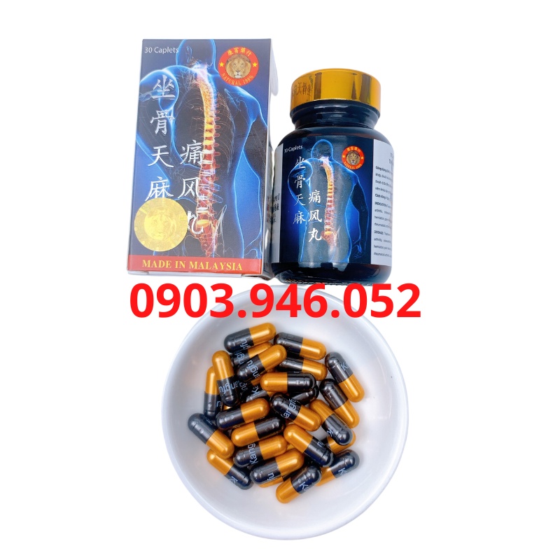 Toạ Cốt Thiên Ma Thống Phong Hoàn Chai Sành Viên Có Chữ - Hộp 30 viên
