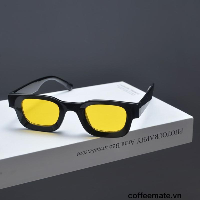 【coffeemate】⚡ Kính vuông nhỏ Kính râm phân cực phong cách Âu Mỹ Hip-hop Punk