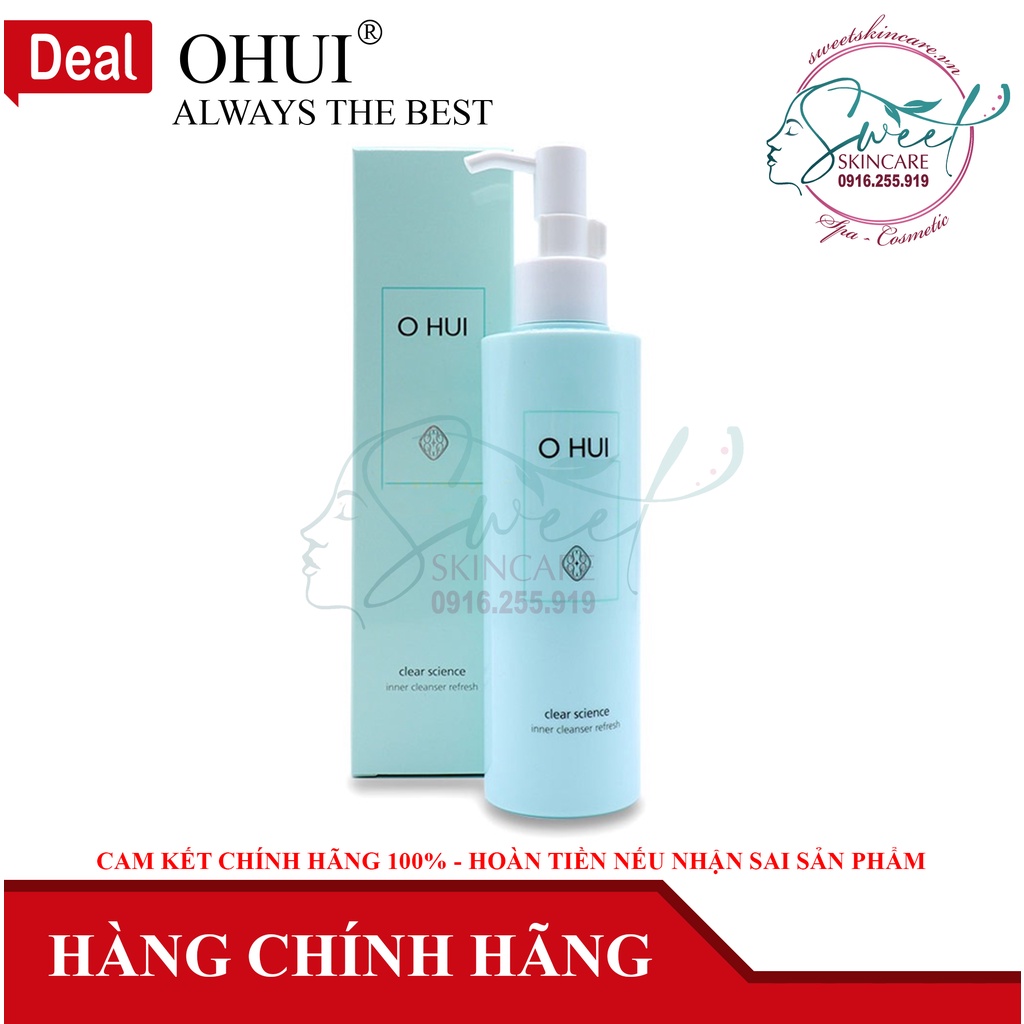 Dung dịch vệ sinh phụ nữ Cao cấp Ohui Body Science Inner Cleanser Refresh 150ml giúp làm sạch khử trùng vùng kín