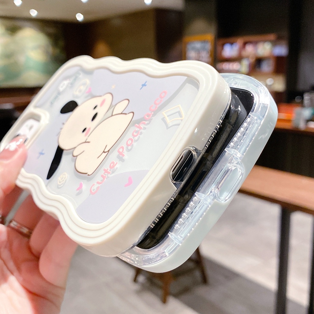 Ốp Điện Thoại Silicon Mềm Viền Lượn Sóng Hình Gấu / Cún Cho iphone 15 14 7 6s 8 plus xr 11 12 13 pro xs max silicone