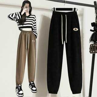 Quần nỉ rộng bo gấu cạp thun lưng cao , 3 màu Đen  - Kem - Nâu đủ Size S -XL