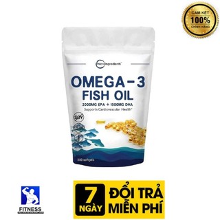  VIÊN UỐNG DẦU CÁ MICRO INGREDIENTS FISH OIL OMEGA-3 HÀM LƯỢNG CAO 3500mg DHA+EPA HỖ TRỢ SỨC