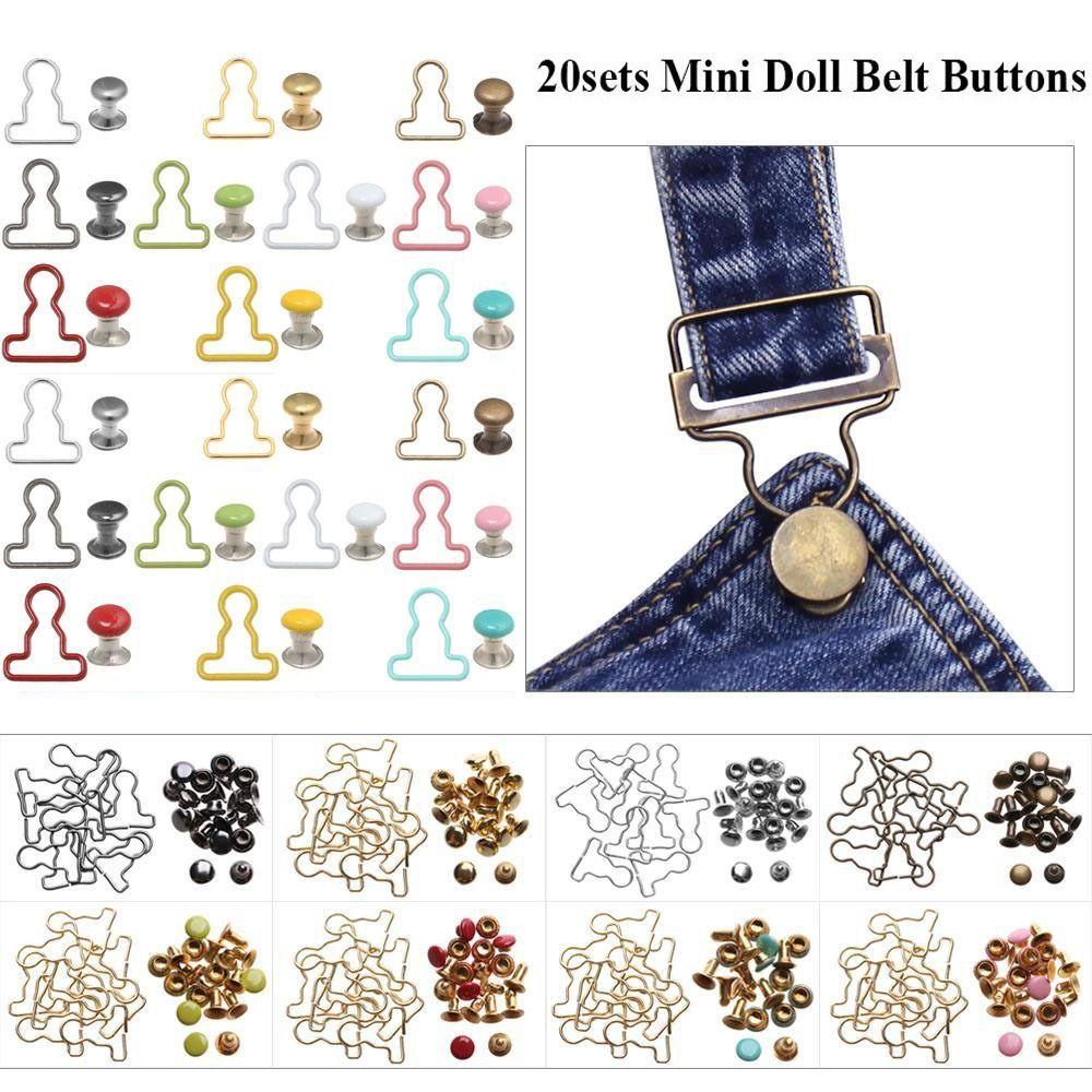 CHOOKEY Set 20 Nút Thắt Lưng Mini Bằng Kim Loại
