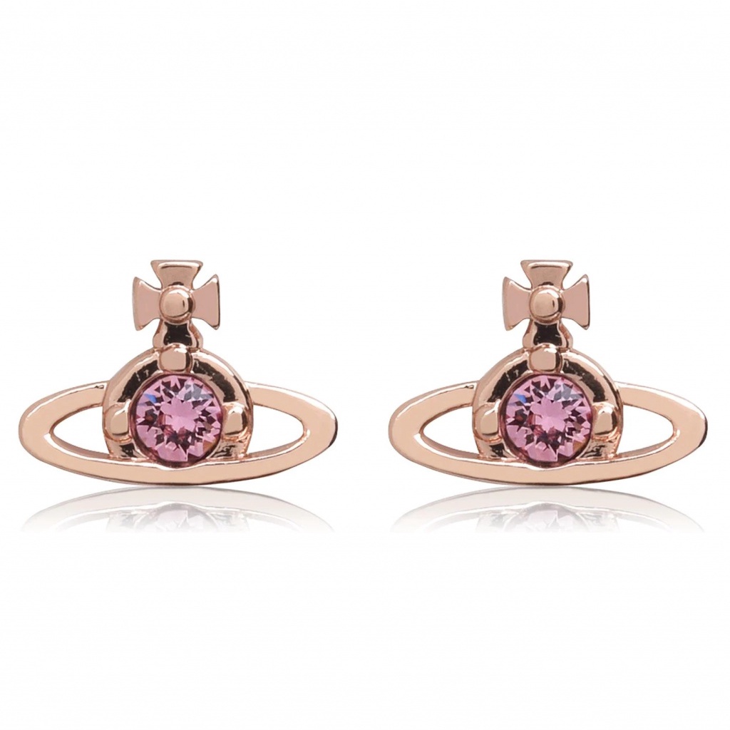 Westwood Bông Tai / Khuyên Tai Mini Rỗng Đính Kim Cương NANO Đơn Giản Dễ Phối Đồ Cho Nữ