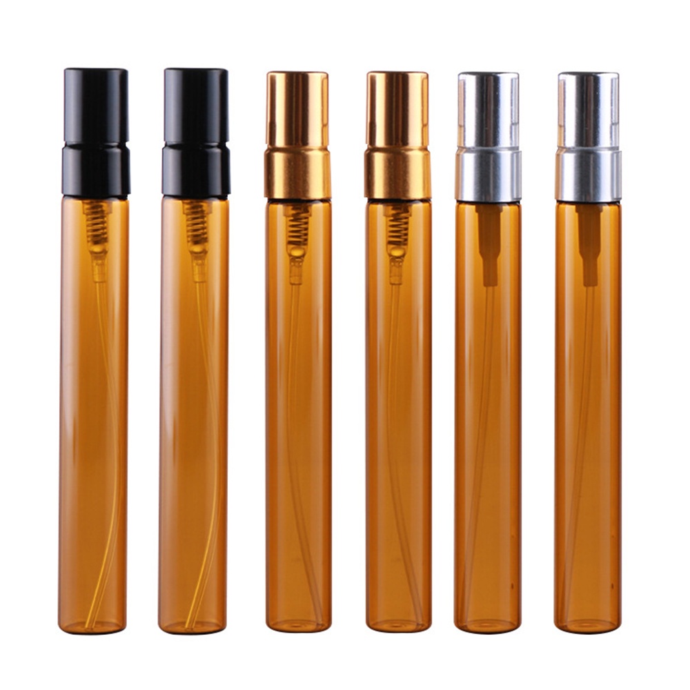 Chai Thủy Tinh Rỗng 10ml Đựng Nước Hoa Có Nắp Đậy Nửa Vỏ Bằng Nhôm Màu Hổ Phách