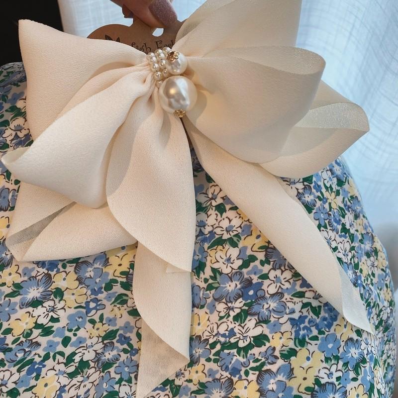 PVN57615 Kẹp Tóc Đính Nơ Vải Voan Xinh Xắn