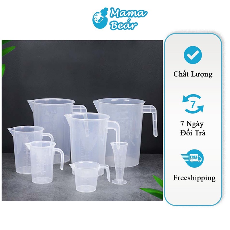 Cốc Đong Ca Đong Định Lượng Pha Chế Bằng Nhựa Trong Suốt Vạch Chia Cốc Xay Cho Máy Xay Cầm Tay 1000ML Không Có Nắp