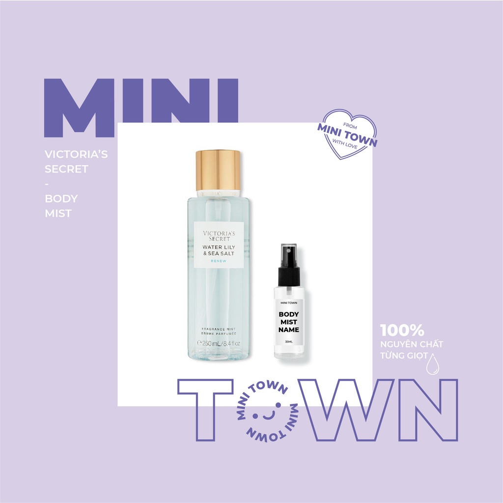 WATER LILY & SEA SALT - Xịt Thơm Lưu Hương Toàn Thân Victoria's Secret Fragrance Mist