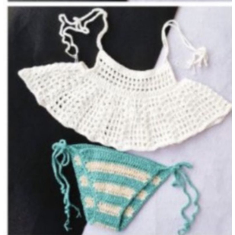 Bikini, đồ bơi kiểu áo 2 dây bèo xoè to cho bé