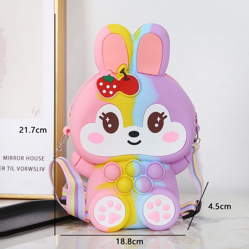 Túi đeo chéo pop it size to  hình thỏ dễ thuong, túi đeo thời trang cho bé _ Tingting