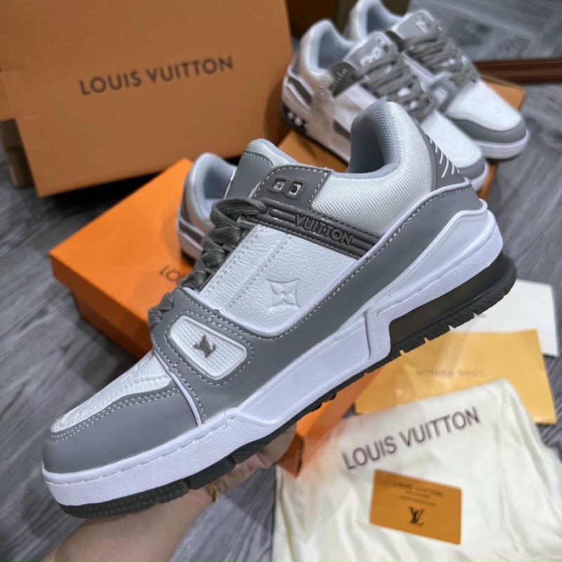 Giày thể thao sneaker LV xám bản cao cấp nam nữ ảnh thật tự chụp +freeship