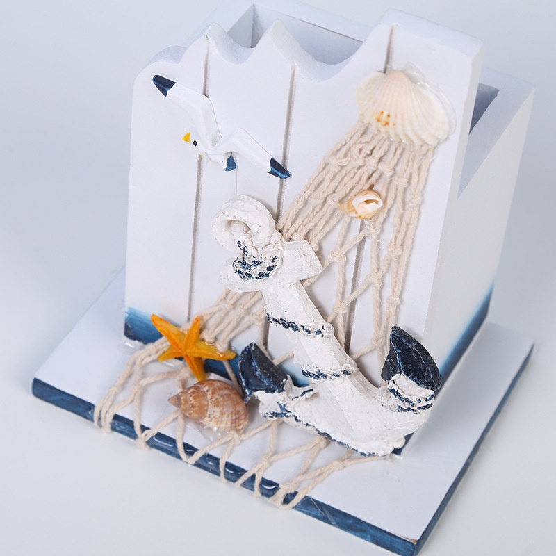 Giá Đỡ Bút Bằng Gỗ Để Bàn Trang Trí Nhà Cửa Phong Cách Địa Trung Hải